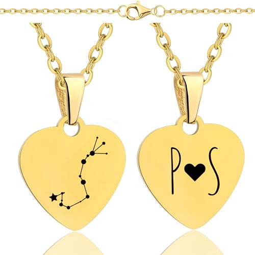 Lumari Gold Personalisierte Sternbild-Halskette in Herzform – Edelstahl Anhänger Gold mit Gravur Konstellation, Hypoallergen & Langlebig – Geschenk für Frauen, Partner & Familie von Lumari Gold