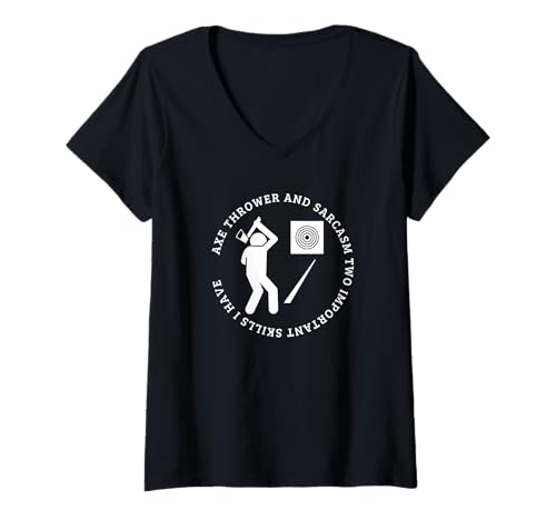 Damen Axt Werfer und Sarkasmus Lustiges Beil Axt Werfen T-Shirt mit V-Ausschnitt Damen Axt Werfer und Sarkasmus Lustiges Beil Axt Werfen T-Shirt mit V-Ausschnitt von Lumber Jack Costume Men And Women