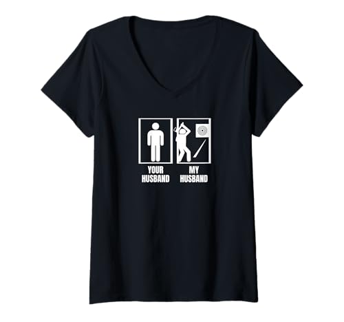 Damen Beil Werfer Dein Ehemann Mein Mann Lustiger Axt Werfen T-Shirt mit V-Ausschnitt Damen Beil Werfer Dein Ehemann Mein Mann Lustiger Axt Werfen T-Shirt mit V-Ausschnitt von Lumber Jack Costume Men And Women