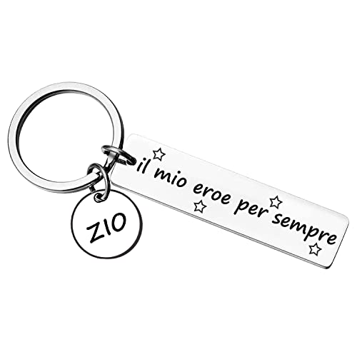 Lumengqi Zio Schlüsselanhänger für Herren Zio Mein Held für immer Anhänger mit Gravur Stahl Geburtstagsgeschenk Weihnachten Zio Familie von Lumengqi