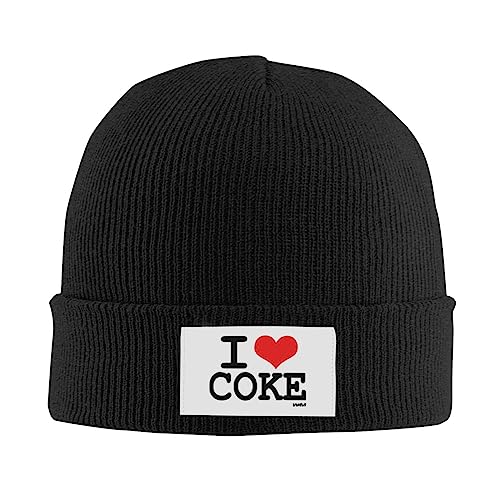 LumiLa I Love Coke von WAM Strickmütze für Erwachsene, Beanie-Mütze, warme Outdoor-Strickmütze für Herbst und Winter, Basis Skullies-Kappe von LumiLa