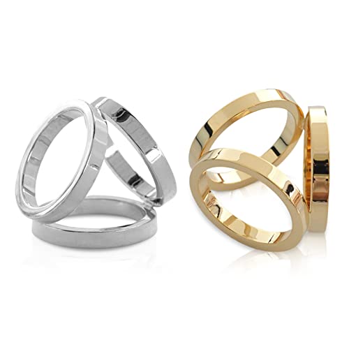 LumiSyne 2 Stück Schalring Clip Tuchring Modisch Drei Ring Gold Silber Schal Ringe Modern Einfach Dreifach Verschluss Schal Clip Schals Schnalle Kleidung Dekoration Zubehör Für Seidenschal Halstuch von LumiSyne
