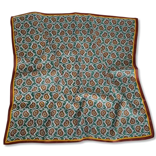 LumiSyne Bandana Kopftuch Herren Damen Baumwolle Leinen Gefühl Vintage Paisley Muster Warm Atmungsaktiv Quadratischer Schal Multifunktional Halstuch Kopfschmuck Haarband Gesichtsmaske Stola 68 x 68 cm von LumiSyne