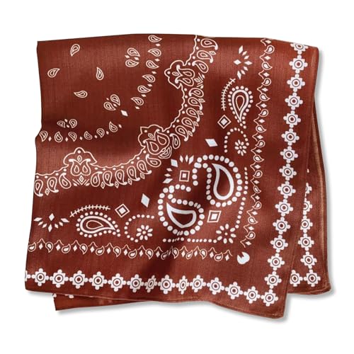 LumiSyne Bandana Kopftuch Herren Damen Baumwolle Leinen Gefühl Vintage Paisley Muster Warm Atmungsaktiv Quadratischer Schal Multifunktional Halstuch Kopfschmuck Haarband Gesichtsmaske Stola 68 x 68 cm von LumiSyne