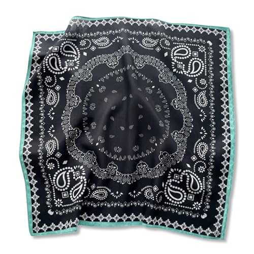 LumiSyne Bandana Kopftuch Herren Damen Baumwolle Leinen Gefühl Vintage Paisley Muster Warm Atmungsaktiv Quadratischer Schal Multifunktional Halstuch Kopfschmuck Haarband Gesichtsmaske Stola 68 x 68 cm von LumiSyne