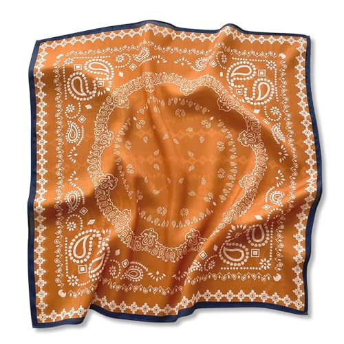LumiSyne Bandana Kopftuch Herren Damen Baumwolle Leinen Gefühl Vintage Paisley Muster Warm Atmungsaktiv Quadratischer Schal Multifunktional Halstuch Kopfschmuck Haarband Gesichtsmaske Stola 68 x 68 cm von LumiSyne