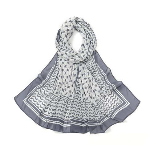 LumiSyne Chiffon Hijab Schal Damen Klassisch Ethnische Stil Muster Palästinenser Tuch Shemagh Keffiyeh Arabischer Wüsten Schals Naher Osten Kopftuch Turban Leicht Atmungsaktiv Sonnenschutz Stola Wrap von LumiSyne