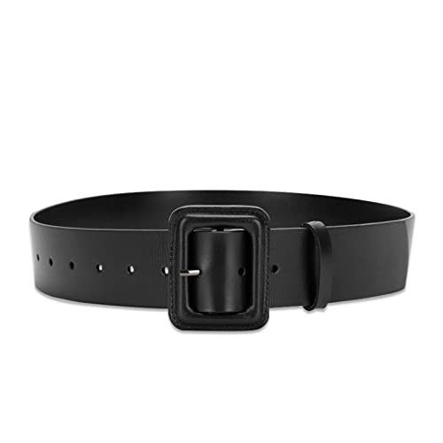 LumiSyne Damen Breiter Ledergürtel Klassisch Einfarbig Große Quadratische Schnalle Frauen Taillengürtel Vintage Cinch Gürtel Hoher Taillen Breiter Gürtel Für Kleid Hemd Jumpsuit Mantel von LumiSyne