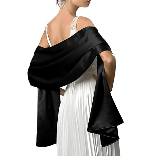 LumiSyne Damen Satin Chiffon Festlich Stola Schal Einfarbiger Leichter Schalverpackung Für Braut Brautjungfer Hochzeit Abendkleid Abschlussball von LumiSyne