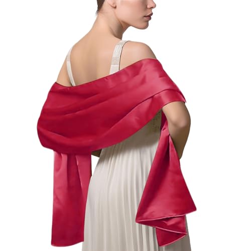 LumiSyne Damen Satin Chiffon Festlich Stola Schal Einfarbiger Leichter Schalverpackung Für Braut Brautjungfer Hochzeit Abendkleid Abschlussball von LumiSyne