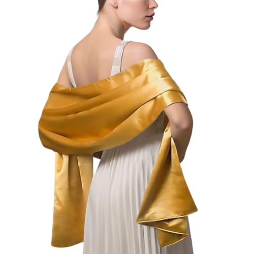 LumiSyne Damen Satin Chiffon Festlich Stola Schal Einfarbiger Leichter Schalverpackung Für Braut Brautjungfer Hochzeit Abendkleid Abschlussball von LumiSyne