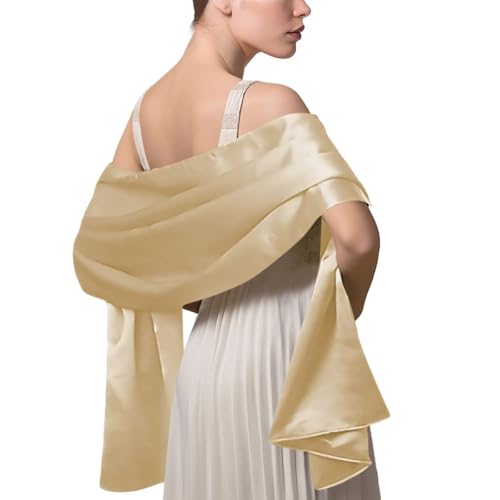 LumiSyne Damen Satin Chiffon Festlich Stola Schal Einfarbiger Leichter Schalverpackung Für Braut Brautjungfer Hochzeit Abendkleid Abschlussball von LumiSyne