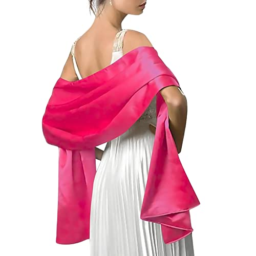 LumiSyne Damen Satin Chiffon Festlich Stola Schal Einfarbiger Leichter Schalverpackung Für Braut Brautjungfer Hochzeit Abendkleid Abschlussball von LumiSyne