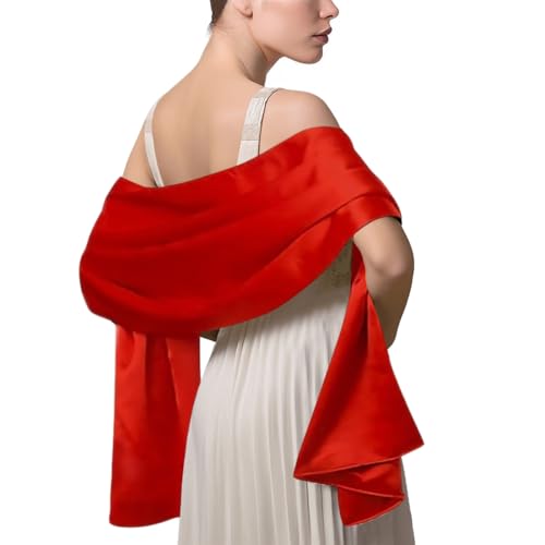 LumiSyne Damen Satin Chiffon Festlich Stola Schal Einfarbiger Leichter Schalverpackung Für Braut Brautjungfer Hochzeit Abendkleid Abschlussball von LumiSyne
