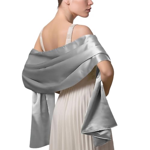 LumiSyne Damen Satin Chiffon Festlich Stola Schal Einfarbiger Leichter Schalverpackung Für Braut Brautjungfer Hochzeit Abendkleid Abschlussball von LumiSyne