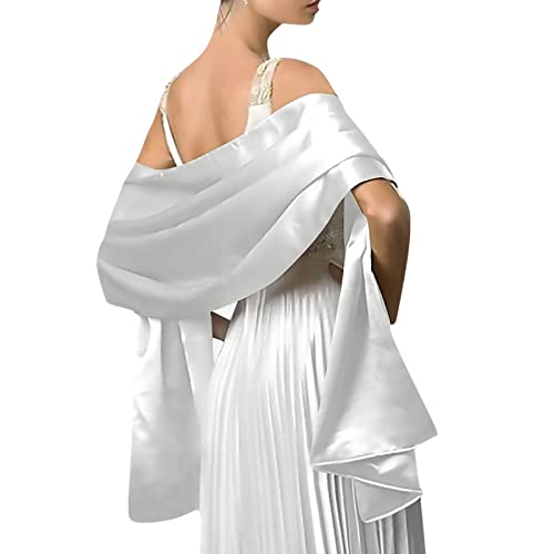 LumiSyne Damen Satin Chiffon Festlich Stola Schal Einfarbiger Leichter Schalverpackung Für Braut Brautjungfer Hochzeit Abendkleid Abschlussball von LumiSyne