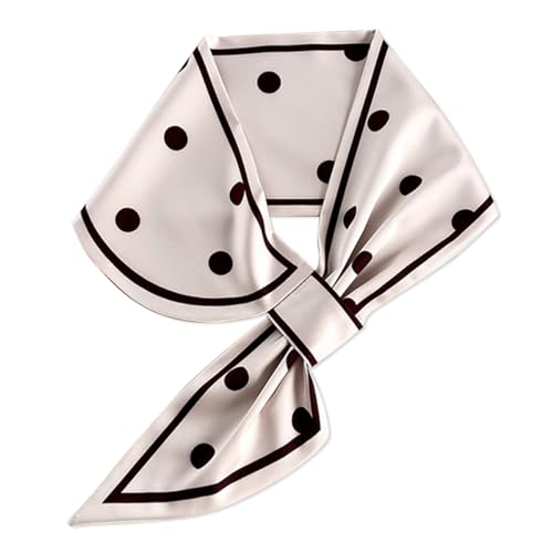 LumiSyne Damen Seidenschal Skinny Schal Einfache Durchziehen Design Französisch Vintage Stil Polka Dots Linien Muster Schmaler Lange Halstuch Satin Kleine Schal Kopfschmuck Stirnbänder Haarband Ribbon von LumiSyne
