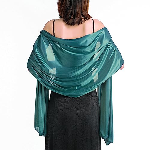 LumiSyne Damen Seidiger Satin Schal Und Wickeltuch Für Abendkleider Einfarbig Leicht Lange Schals Elegant Festlich Stola Wickel Für Braut Brautjungfer Hochzeit Abschlussball Party, 200×70cm von LumiSyne