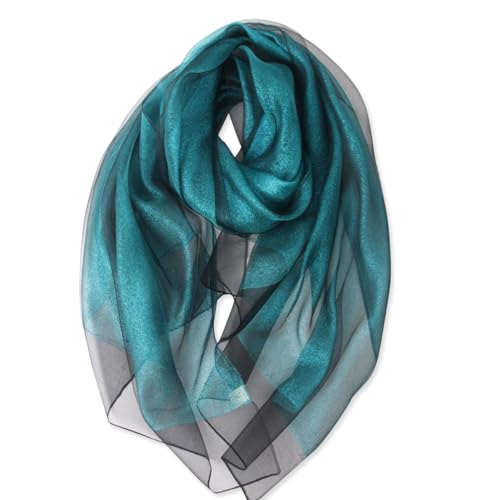 LumiSyne Doppellagiger Organza Seiden Schal Damen Glitzer Schals Und Wraps Für Abendkleid Einfarbig Mit Goldfaden Leicht Transparent Tüll Herrlich Stola Für Braut Hochzeit Abschlussball Abend Party von LumiSyne