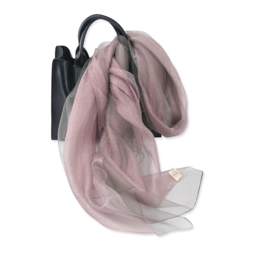 LumiSyne Doppellagiger Organza Seiden Schal Damen Glitzer Schals Und Wraps Für Abendkleid Einfarbig Mit Goldfaden Leicht Transparent Tüll Herrlich Stola Für Braut Hochzeit Abschlussball Abend Party von LumiSyne