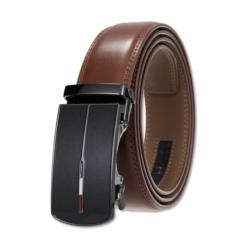 LumiSyne Herren Ledergürtel Ratsche Automatikschließe Verstellbar Komfortabel Tragen 5 Längen Verfügbar 35mm Breit Lässiger Business Stil Breite Gürtel Für Jeans Hosen Anzug Hemd von LumiSyne