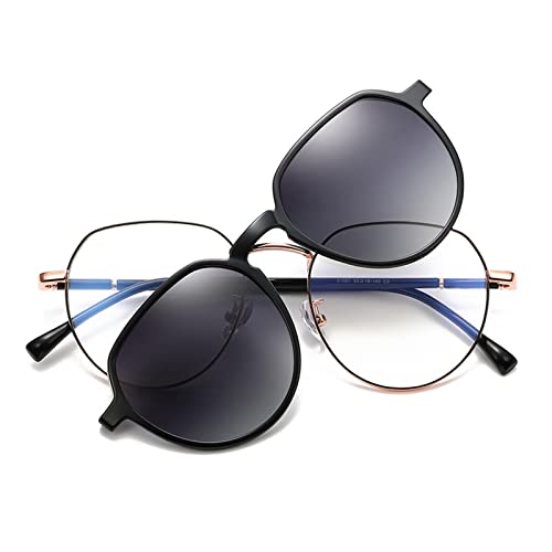 LumiSyne Magnetisch Polarisierte Clip Auf Sonnenbrillen Transparente Brillen Abnehmbare Sonnenbrille UV400 Ersetzbar Durch Eine Myopie Kurzsichtig Brille Verschreibungspflichtige Brillen Sonnenbrille von LumiSyne