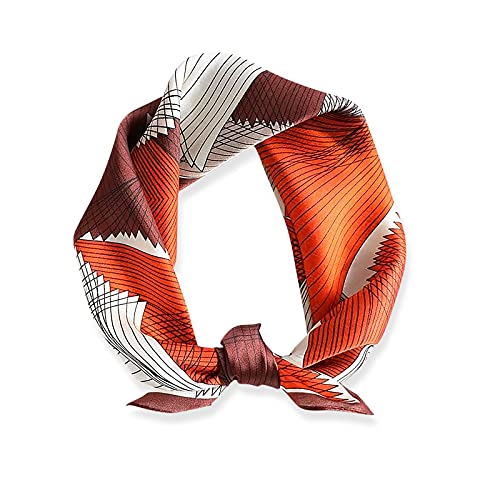 LumiSyne Mode Seidenschal Damen Geometriemuster Quadratischer Schal Weiche Warmer Satin Geschäfts Freizeit Stil Kopftuch Dekoration Bandana Haarband Frühling Herbst von LumiSyne