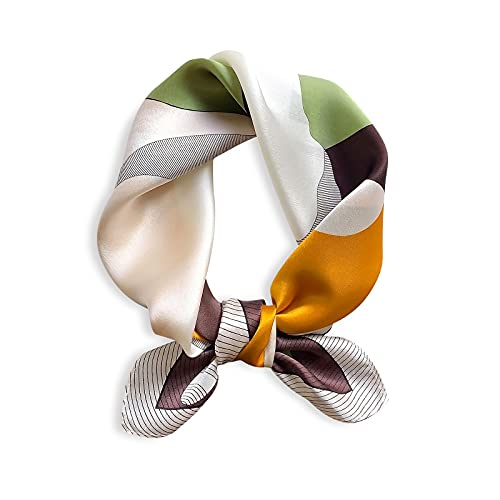 LumiSyne Mode Seidenschal Damen Katzenmuster Quadratischer Schal Weiche Warmer Satin Geschäfts Freizeit Stil Kopftuch Dekoration Bandana Haarband Frühling Herbst von LumiSyne