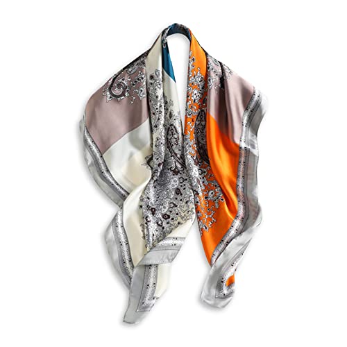 LumiSyne Mode Seidenschal Damen Klassischer Streifen Leopard Farbnähte Geometrische Paisley Großer Quadratischer Schal 90x90 Pendeln Stil Kopftuch Dekoration Bandana Haarband Seidig Warmer Schal LumiSyne Mode Seidenschal Damen Klassischer Streifen Leopard Farbnähte Geometrische Paisley Großer Quadratischer Schal 90x90 Pendeln Stil Kopftuch Dekoration Bandana Haarband Seidig Warmer Schal von LumiSyne