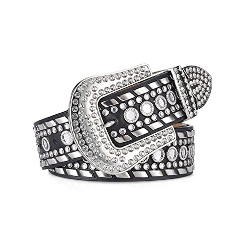 LumiSyne Mode Strass Ledergürtel Für Herren Damen Western Cowgirl Cowboy Bling Nieten Ledergürtel Große Dornschließe Mit Glänzender Kristall Vintage Taillengürtel Für Jeans Hosen Kleider Jacke LumiSyne Mode Strass Ledergürtel Für Herren Damen Western Cowgirl Cowboy Bling Nieten Ledergürtel Große Dornschließe Mit Glänzender Kristall Vintage Taillengürtel Für Jeans Hosen Kleider Jacke von LumiSyne