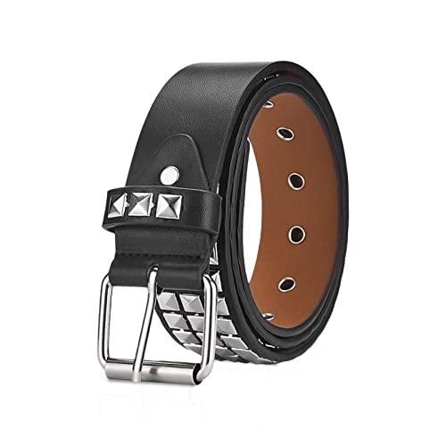 LumiSyne Nietengürtel Für Damen Herren Punk Rock Nietengürtel Mit 3 Reihen Pyramid Nieten Ledergürtel Mit Metall Dornschließe Gothic Kleidung Zubehör Für Jeans Hosen Kleider LumiSyne Nietengürtel Für Damen Herren Punk Rock Nietengürtel Mit 3 Reihen Pyramid Nieten Ledergürtel Mit Metall Dornschließe Gothic Kleidung Zubehör Für Jeans Hosen Kleider von LumiSyne