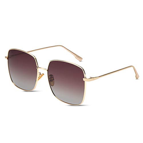 LumiSyne Polarisierte Sonnenbrille Damen Herren Mode Farbene Linse Verlaufsglas Oder Verspiegelt Retro Quadratischer Metallrahmen UV400 Schutz Ultraleicht Brille Paar Stil Draußen Reise von LumiSyne