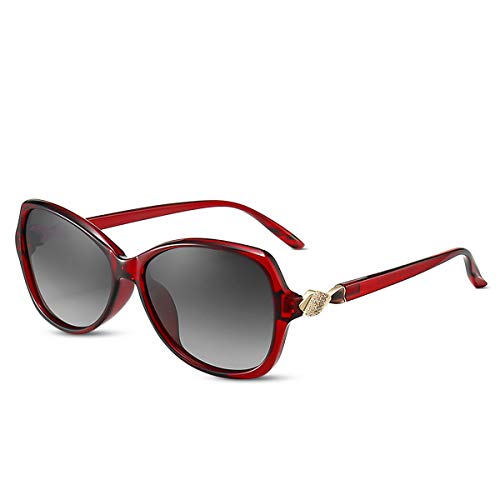 LumiSyne Polarisierte Sonnenbrille Damen Mode Verlaufsglas Elegant Exquisit Diamant Verzierter Rahmen UV400 Schutz Übergroßer Stil Brillen Draußen Reise Geschenk von LumiSyne