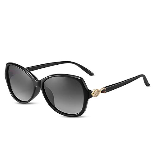 LumiSyne Polarisierte Sonnenbrille Damen Mode Verlaufsglas Elegant Exquisit Diamant Verzierter Rahmen UV400 Schutz Übergroßer Stil Brillen Draußen Reise Geschenk von LumiSyne