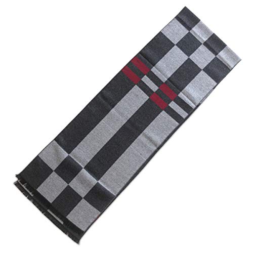 LumiSyne Premium Wollschal Für Herren Winter Geschäftsstil Klassischer Karierter Streifen Muster Weicher Kaschmir Langer Schal Mit Quaste von LumiSyne