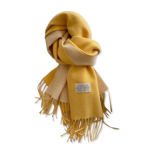 LumiSyne Reversible Kaschmir Schal Für Damen Herren Einfarbig Pashmina Schal Und Wickeltuch Doppelseitig Zweifarbig Leinwandbindung Schal Mit Quasten Langer Große Schal Leicht Warme Stola Wrap von LumiSyne