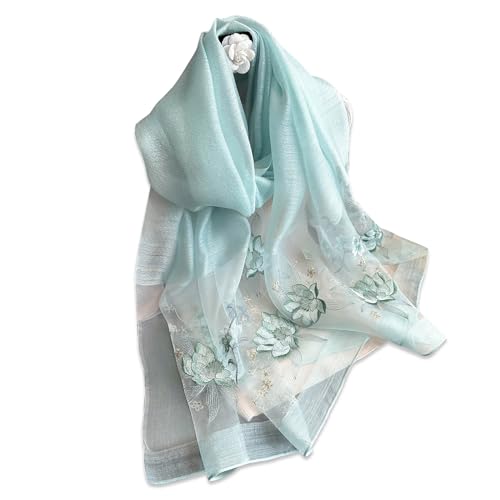 LumiSyne Seidenschal Chiffon Schal Für Damen Zarte Lotus Blumen Stickerei Transparenter Tüll Leichte Weich Lange Halstücher Sonnenschutz Stola Durchsichtiger Schal Frühling Herbst LumiSyne Seidenschal Chiffon Schal Für Damen Zarte Lotus Blumen Stickerei Transparenter Tüll Leichte Weich Lange Halstücher Sonnenschutz Stola Durchsichtiger Schal Frühling Herbst von LumiSyne