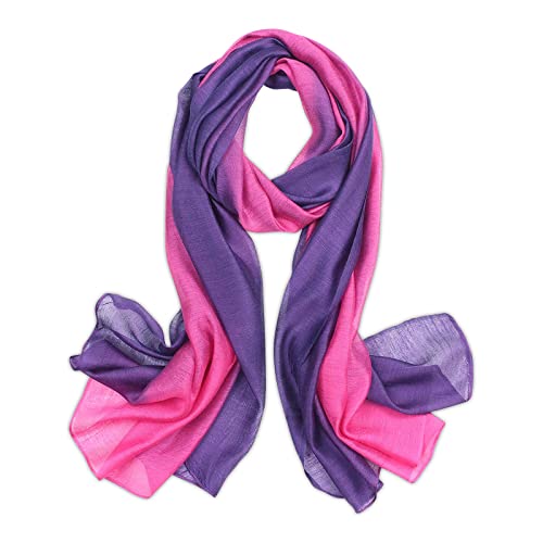 LumiSyne Seidenschal Damen Farbverlauf Baumwolle Leinen Seidentuch Mode Eleganten Leichte Weich Halstuch Sonnencreme Stola Ganzjährig von LumiSyne