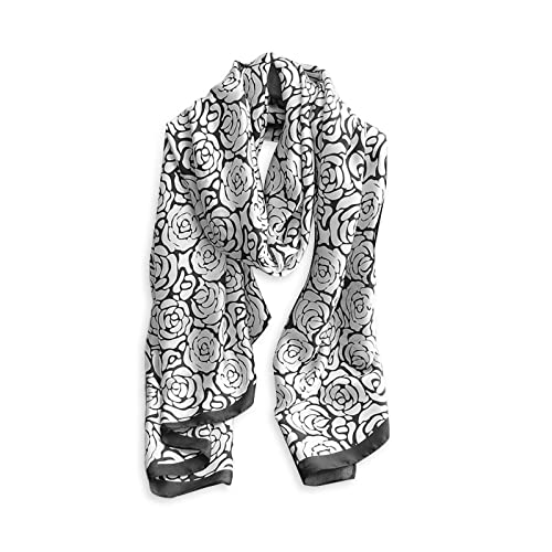 LumiSyne Seidenschal Damen Kette Streifen Gedruckt Paisley Muster Retro Luxus Stil Leicht Lange Große Schals Warme Seidentuch Halstücher Sonnencreme Stola Ganzjährig von LumiSyne