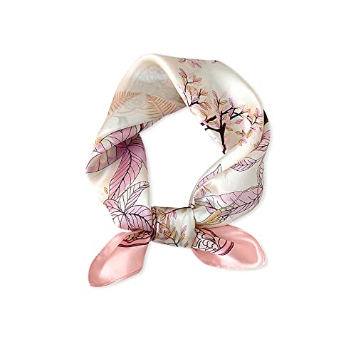 LumiSyne Seidenschal Damen Künstlerisch Gedruckte Kopftuch Ahornblatt muster Hochwertige Satin Seide Quadratischer Schal Bandana Kopfschmuck Haarband Senior Zubehör Geschenke von LumiSyne