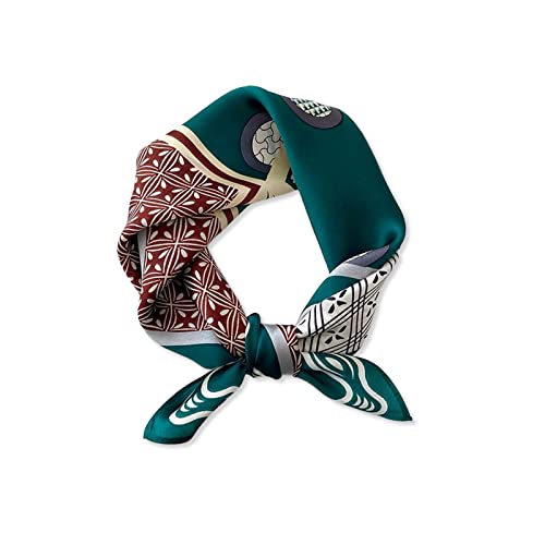 LumiSyne Seidenschal Damen Quadratischer Schal Farbnähte Geometrische Paisley Muster Seidentuch Leicht Satin Vierecktuch Dekoration Halstuch Bandana Kopfschmuck Haarband von LumiSyne