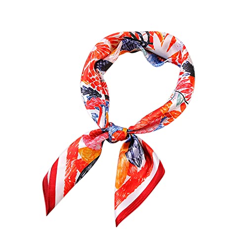 LumiSyne Seidenschal Damen Quadratischer Schal Graffiti Malerei Gedruckte Leicht Satin Retro Bandana Kopfschmuck Halstuch Atmungsaktive Seidentuch Haarband 70x70cm von LumiSyne