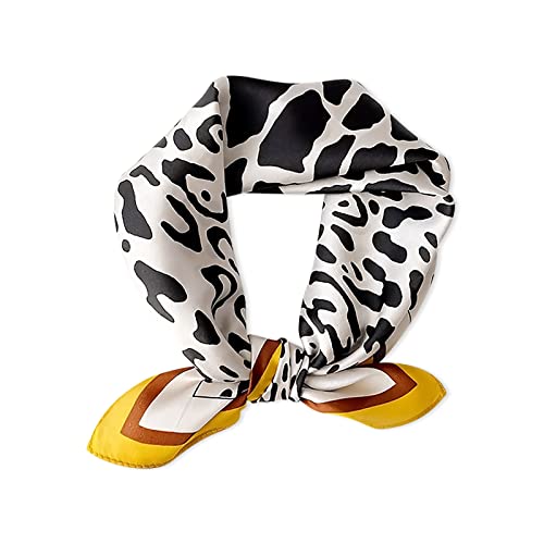 LumiSyne Seidenschal Damen Quadratischer Schal Liebe Leopard Muster Leicht Weich Vierecktuch Bandana Kopfschmuck Halstuch Haarband von LumiSyne