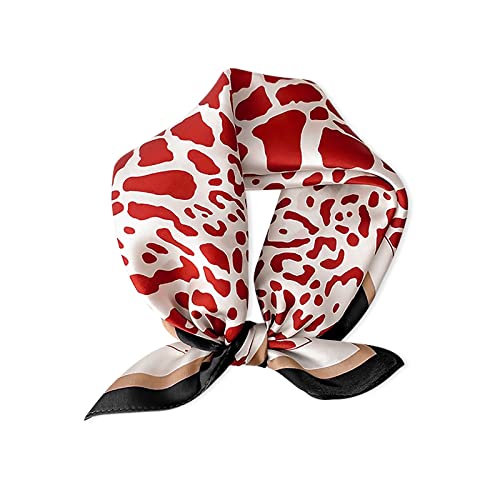 LumiSyne Seidenschal Damen Quadratischer Schal Liebe Leopard Muster Leicht Weich Vierecktuch Bandana Kopfschmuck Halstuch Haarband von LumiSyne