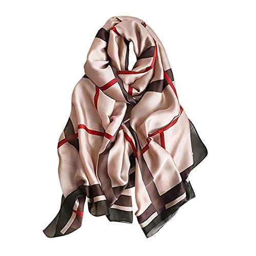 LumiSyne Seidenschal Damen Vintage Bedrucktes Halstuch Mode Eleganter Stil Groß Seidentuch Warm Weich Stola Kopftücher Pashmina Sonnenschut Kap Ganzjährig von LumiSyne