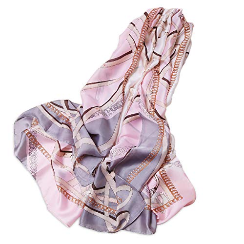 LumiSyne Seidenschal Damen Warm Weich Seidentuch Herbst Winter Retro Kunst Malerei Muster Hochwertige Weiche Natürliche Seide Lange Halstücher Sonnenschut Stola Ganzjährig von LumiSyne