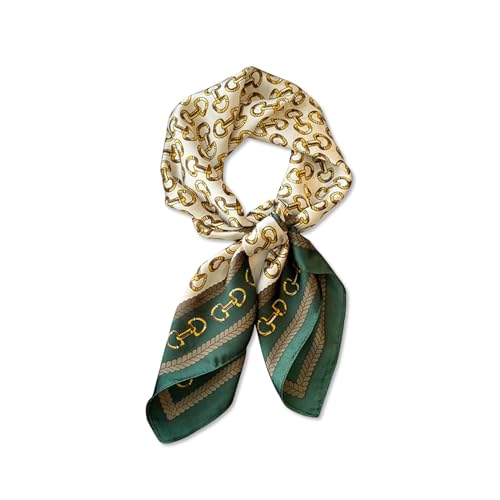 LumiSyne Skinny Seidenschal Damen Schmale Lange Halstuch Vintage Geometrisch Buchstaben Gedruckt Bunte Malerei Muster Satin Kleine Seidentuch Multifunktionales Kopfschmuck Haarschal Griff Wrap Ribbon von LumiSyne