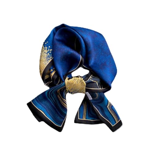 LumiSyne Skinny Seidenschal Damen Schmale Lange Halstuch Vintage Geometrisch Buchstaben Gedruckt Bunte Malerei Muster Satin Kleine Seidentuch Multifunktionales Kopfschmuck Haarschal Griff Wrap Ribbon von LumiSyne