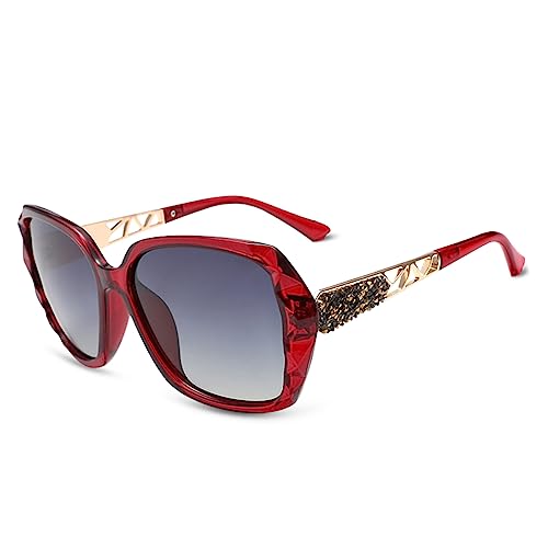 LumiSyne Sonnenbrille Damen Verspiegelt Verlaufsglas Polarisierte UV Schutz,Groß Polycarbonat Gläser Diamant Schneiden strasssteine verziert Rahmen,Draußen Reise Geschenkbox LumiSyne Sonnenbrille Damen Verspiegelt Verlaufsglas Polarisierte UV Schutz,Groß Polycarbonat Gläser Diamant Schneiden strasssteine verziert Rahmen,Draußen Reise Geschenkbox von LumiSyne