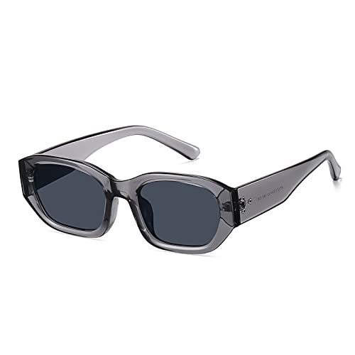 LumiSyne Vintage Rechteckige Sonnenbrille Damen Herren UV400 Schutz Kleine Quadratische Rahmen 90er Retro Sonnenbrillen Stereoskopisch Chunky Rahmen Trendy y2k Stil Mode Schatten Brille Fahren Reisen von LumiSyne